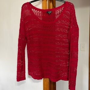PLUS SIZE OPEN KNIT SWEATER